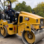 A roller used for concrete services