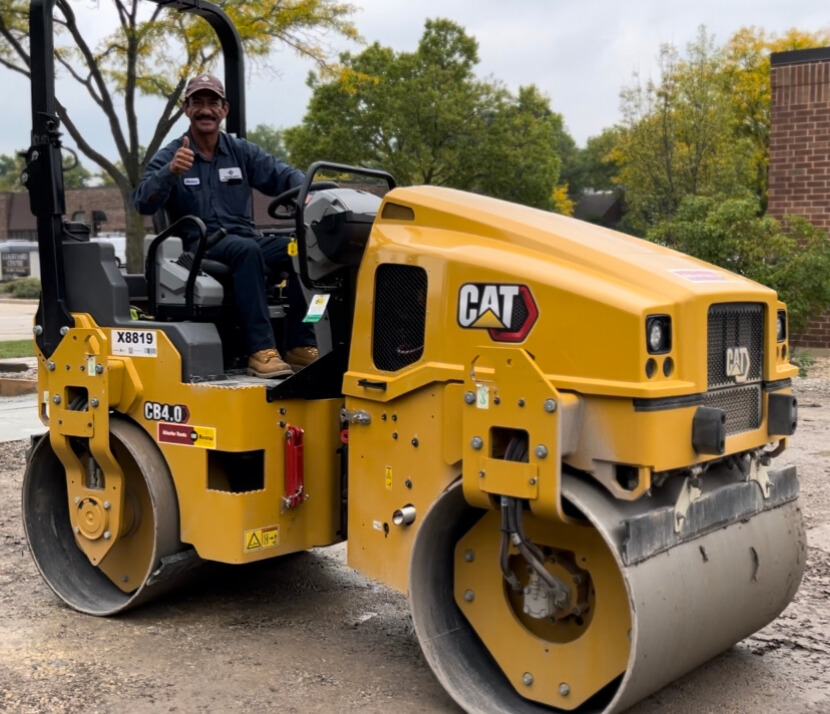 A roller used for concrete services